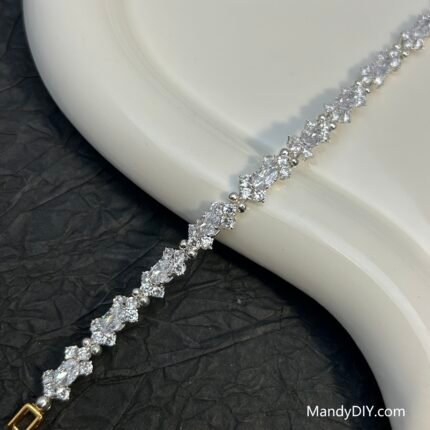 Kit 587 (Tutorial Ready) | DIY Bracelet Kit with 5A Zircon Beads | All-Inclusive Beginner Jewelry Making Gift for Women | Video Guide Included | Finished Product