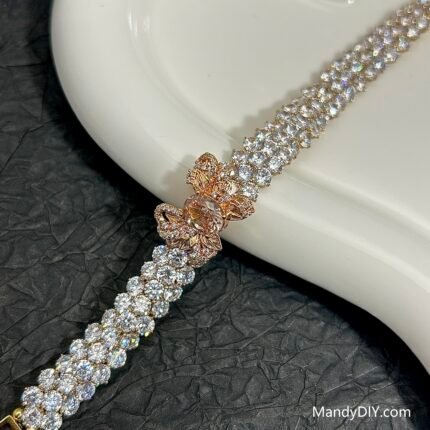 Kit 601 (Tutorial Ready) | DIY Bracelet Kit with 5A Zircon Beads | All-Inclusive Beginner Jewelry Making Gift for Women | Video Guide Included | Finished Product