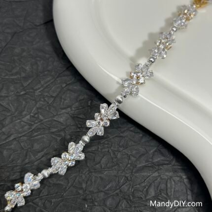 Kit 603 | DIY Bracelet Kit with 5A Zircon Beads | All-Inclusive Beginner Jewelry Making Gift for Women | Video Guide Included | Finished Product