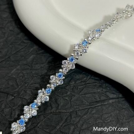 Kit 614 (Tutorial Ready) | DIY Bracelet Kit with 5A Zircon Beads | All-Inclusive Beginner Jewelry Making Gift for Women | Video Guide Included | Finished Product