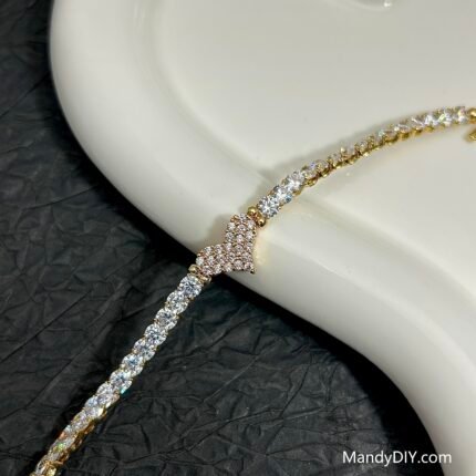 Kit 621 | DIY Bracelet Kit with 5A Zircon Beads | All-Inclusive Beginner Jewelry Making Gift for Women | Video Guide Included | Finished Product