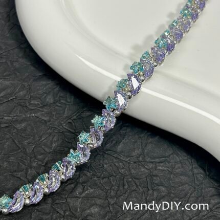 Kit 240 (Tutorial Ready) | DIY Bracelet Kit with 5A Zircon Beads | All-Inclusive Beginner Jewelry Making Gift for Women | Video Guide Included | Finished Product