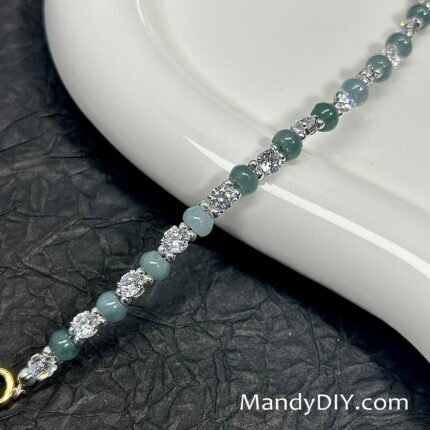 Kit 630 (Tutorial Ready) | DIY Bracelet Kit with 5A Zircon Beads | All-Inclusive Beginner Jewelry Making Gift for Women | Video Guide Included | Finished Product