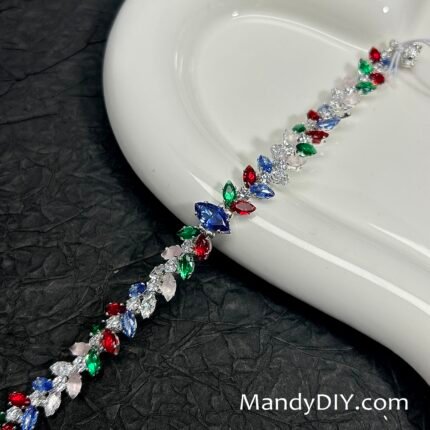 Kit 656 | DIY Bracelet Kit with 5A Zircon Beads | All-Inclusive Beginner Jewelry Making Gift for Women | Video Guide Included | Finished Product