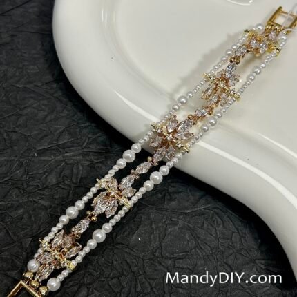 Kit 667 | DIY Bracelet Kit with 5A Zircon Beads | All-Inclusive Beginner Jewelry Making Gift for Women | Video Guide Included | Finished Product