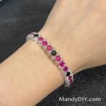 Kit 674 | DIY Bracelet Kit with 5A Zircon Beads | All-Inclusive Beginner Jewelry Making Gift for Women | Video Guide Included | Finished Product - Image 2