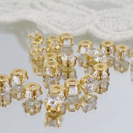 Four Prong/Paw 4 Prong/Paw Round Zircon Rhinestone Claw Diamond Bead 100PCS Handmade DIY Material Beaded Bracelet Necklace Accessories