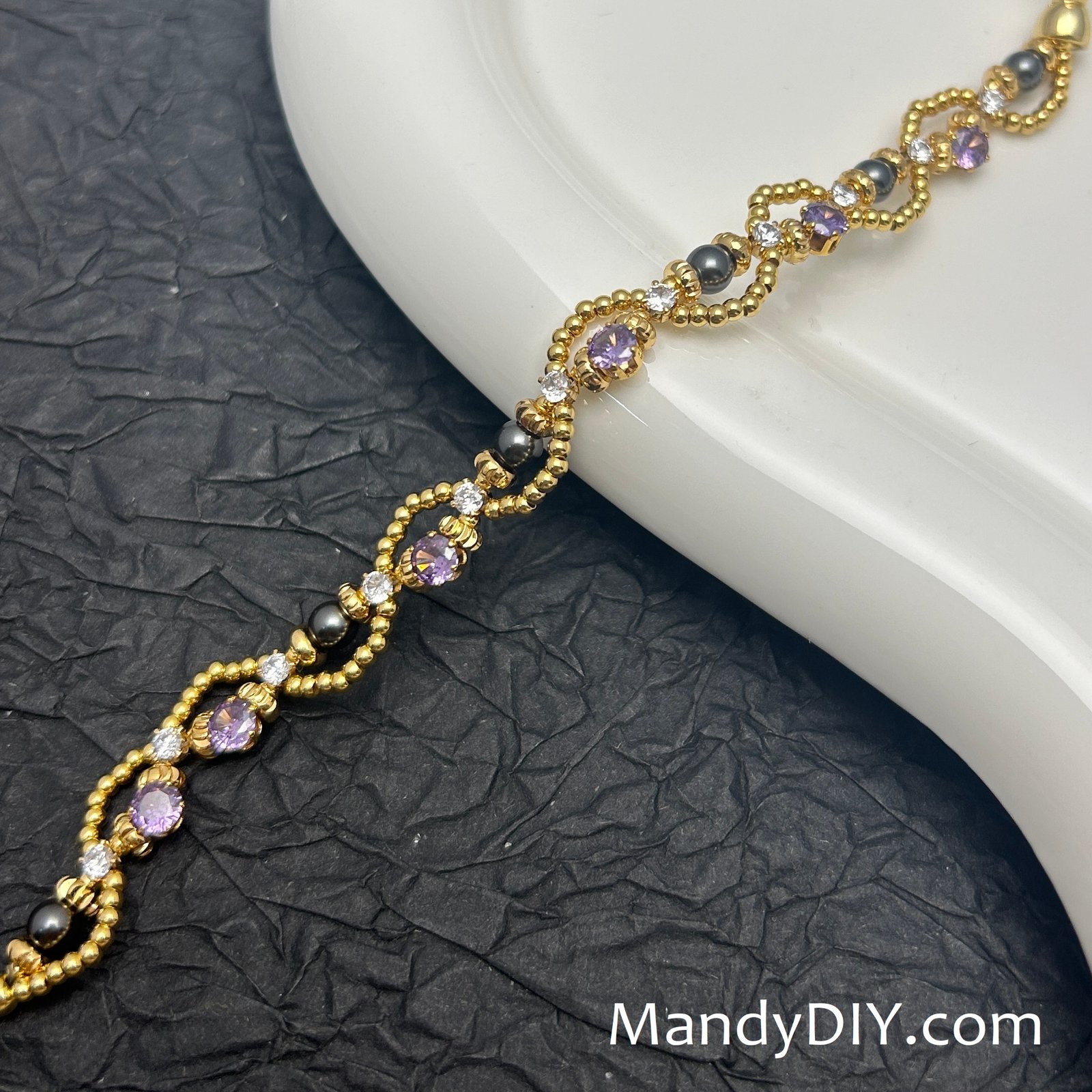 688-18-1 Kit 688 | DIY Bracelet Kit with 5A Zircon Beads | All-Inclusive Beginner Jewelry Making Gift for Women | Video Guide Included | Finished Product - Image 1