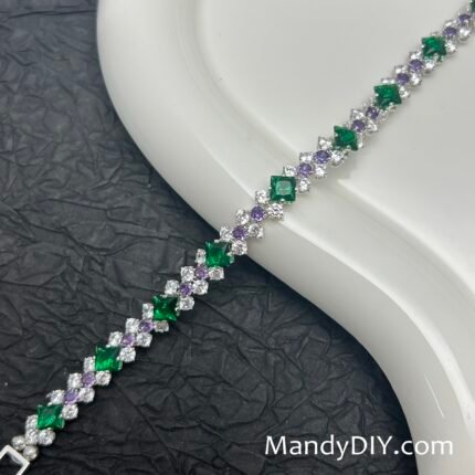 Kit 691 | DIY Bracelet Kit with 5A Zircon Beads | All-Inclusive Beginner Jewelry Making Gift for Women | Video Guide Included | Finished Product