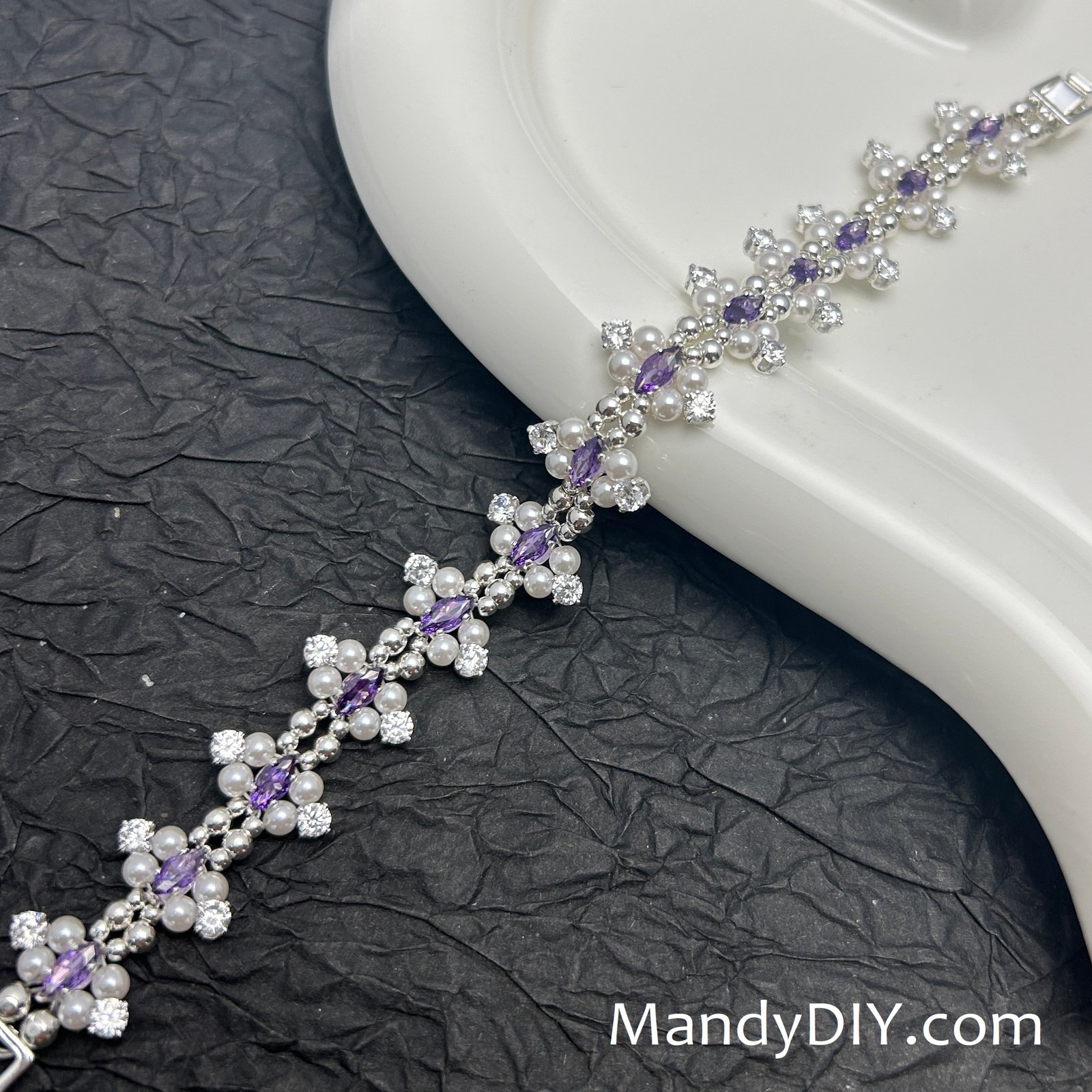 695-20-1 Kit 695 | DIY Bracelet Kit with 5A Zircon Beads | All-Inclusive Beginner Jewelry Making Gift for Women | Video Guide Included | Finished Product - Image 1