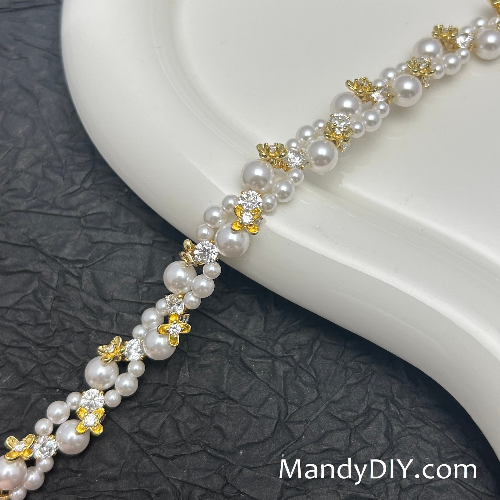 698-22-1 Kit 698 | DIY Bracelet Kit with 5A Zircon Beads | All-Inclusive Beginner Jewelry Making Gift for Women | Video Guide Included | Finished Product - Image 1