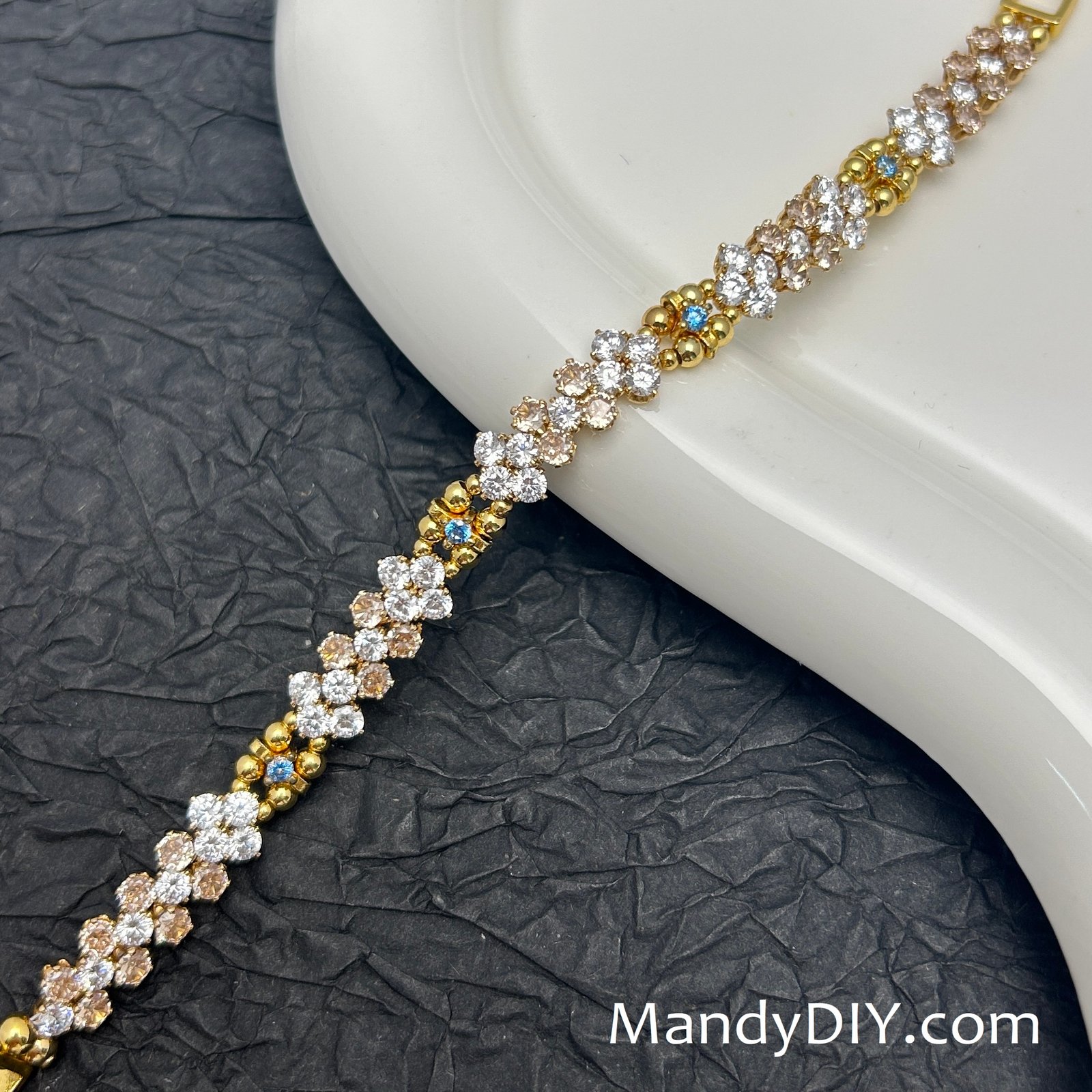 707-20-1 Kit 707 (Tutorial Ready)| DIY Bracelet Kit with 5A Zircon Beads | All-Inclusive Beginner Jewelry Making Gift for Women | Video Guide Included | Finished Product - Image 1