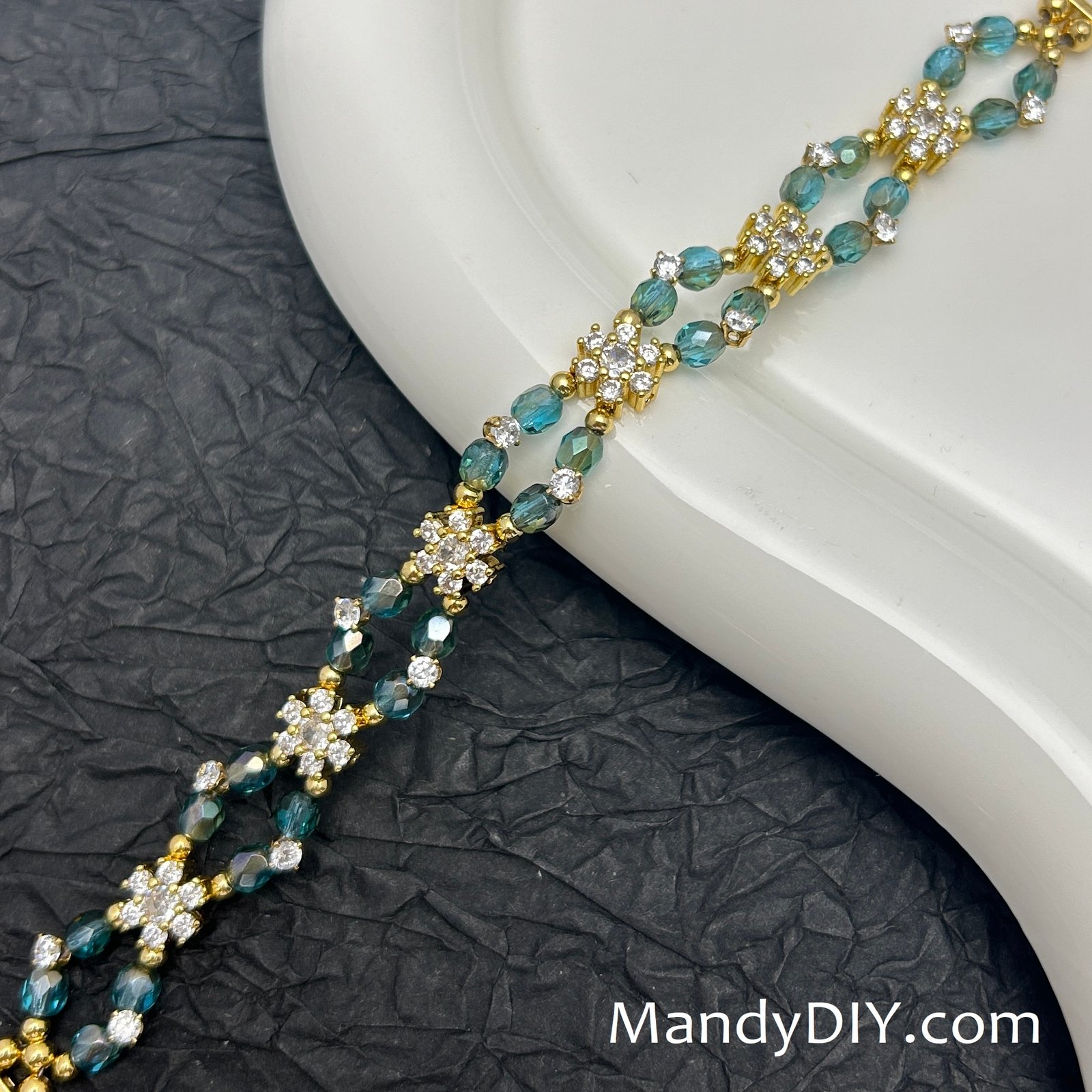 709-20-1 Kit 709 | DIY Bracelet Kit with 5A Zircon Beads | All-Inclusive Beginner Jewelry Making Gift for Women | Video Guide Included | Finished Product - Image 1