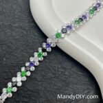 Kit 719 | DIY Bracelet Kit with 5A Zircon Beads | All-Inclusive Beginner Jewelry Making Gift for Women | Video Guide Included | Finished Product