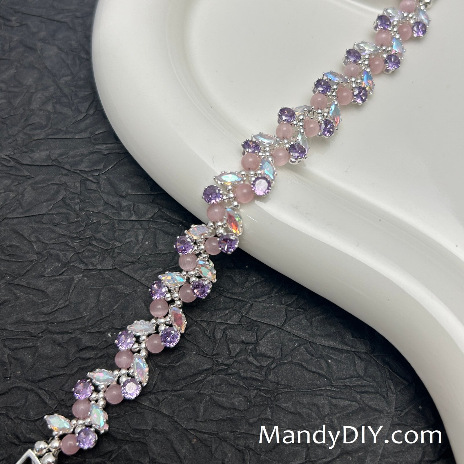 721-20-1 Kit 721(Tutorial Ready) | DIY Bracelet Kit with 5A Zircon Beads | All-Inclusive Beginner Jewelry Making Gift for Women | Video Guide Included | Finished Product - Image 1